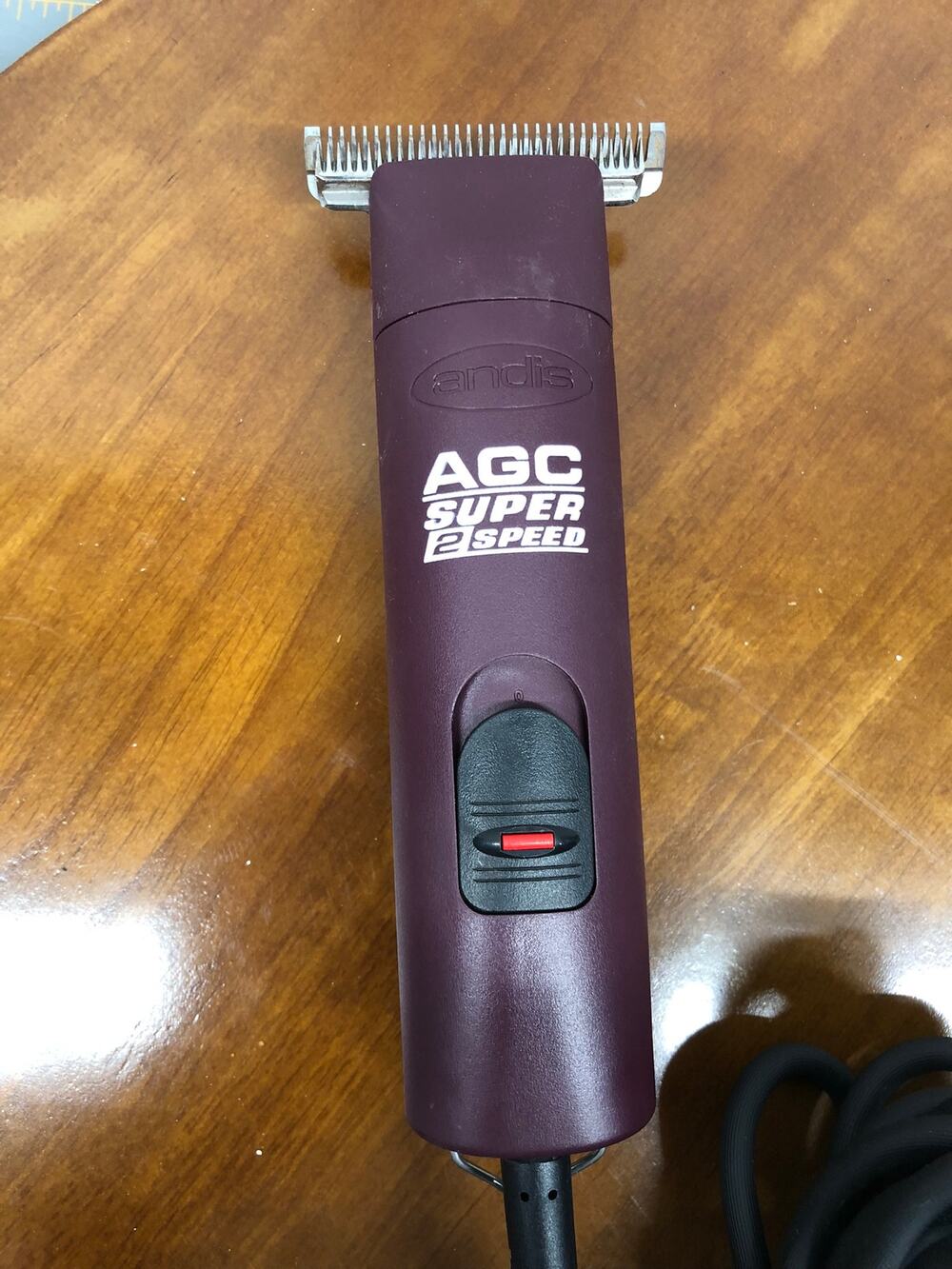 Andis AGC2 Pro Clip 2 Speed Animal Blade Clipper Burgundy Tested & Works